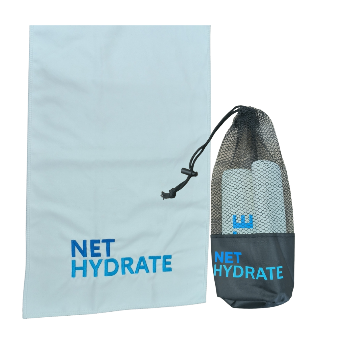 Net Hydrate Microfiber Towel with Mesh Carry Bag
